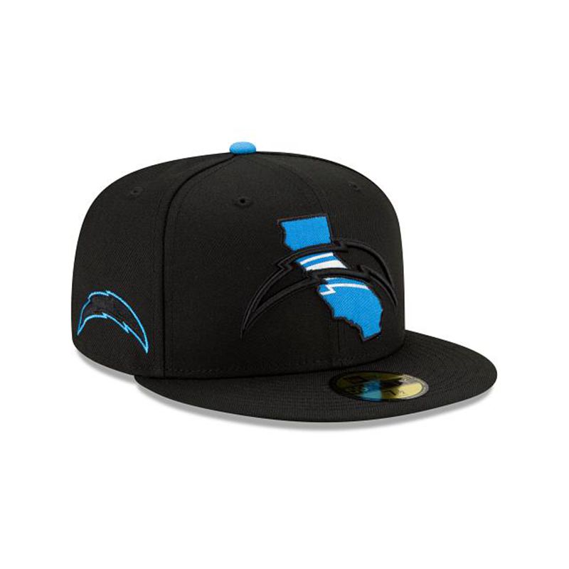 NFL Los Angeles Chargers State Logo Reflect 59Fifty Fitted (TML2935) - Black New Era Caps